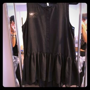 Frenchi Babydoll Black Sleeveless Blouse